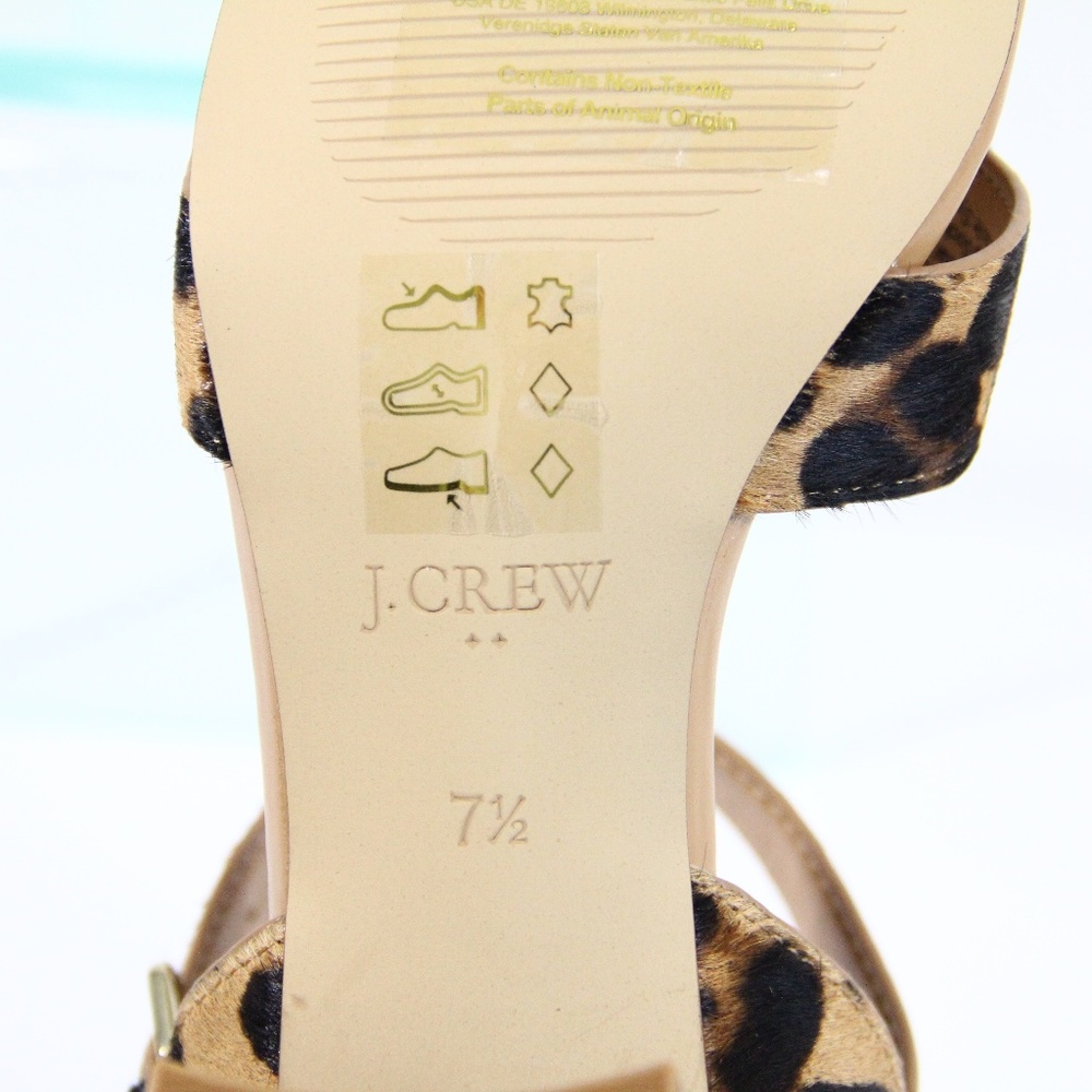 J Crew Heel Sandals NEW Animal Print Shoes Women sz 7.5 - Picture 7 of 8
